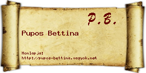 Pupos Bettina névjegykártya
